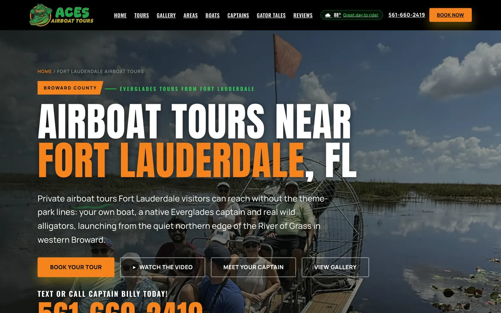 Aces Airboat Tours: city screen