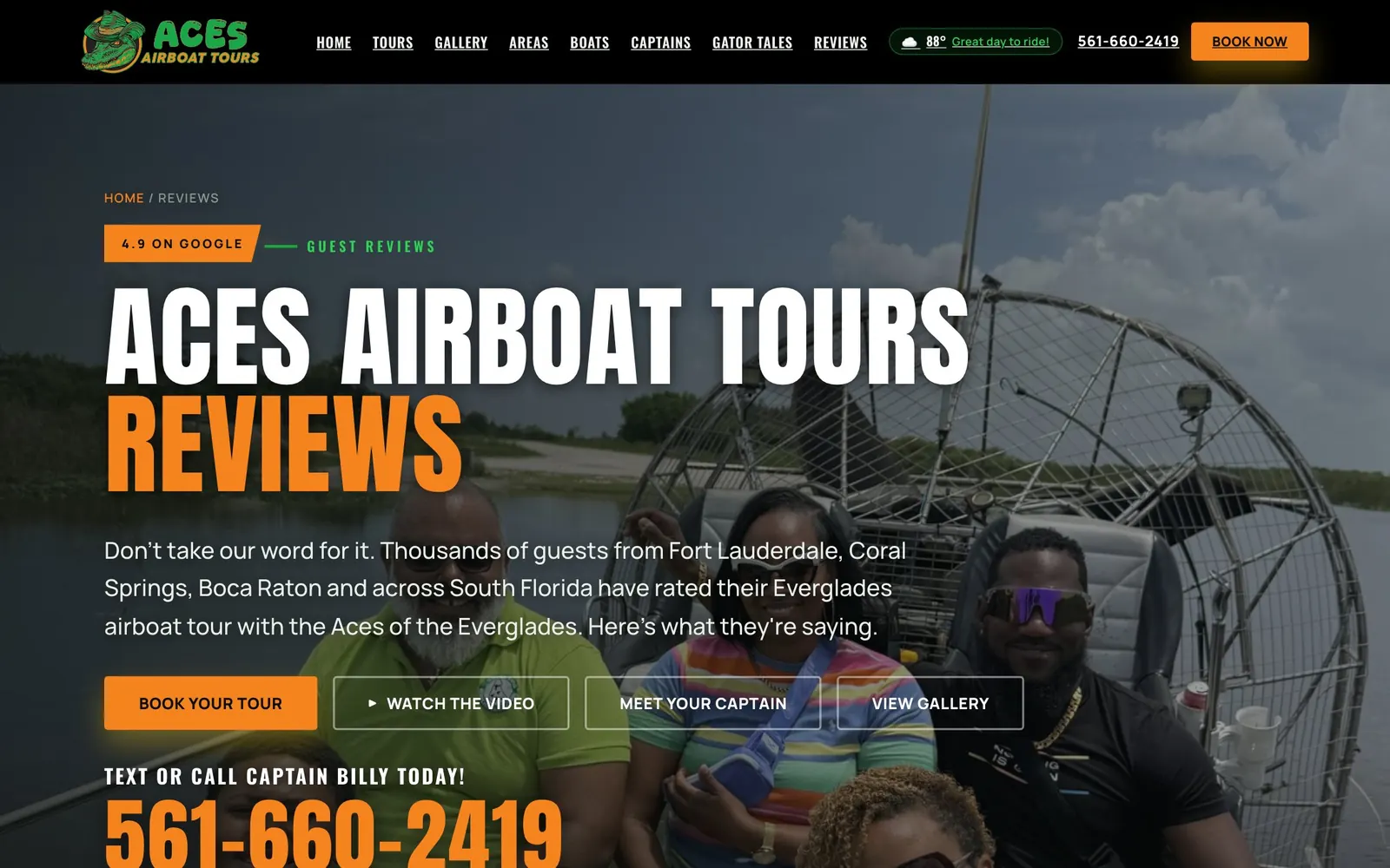 Aces Airboat Tours: reviews screen