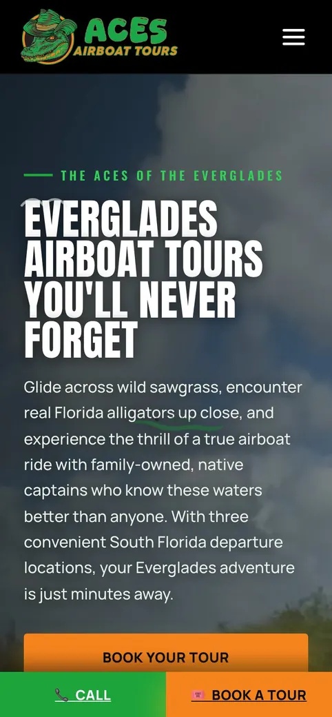 The homepage on a phone.