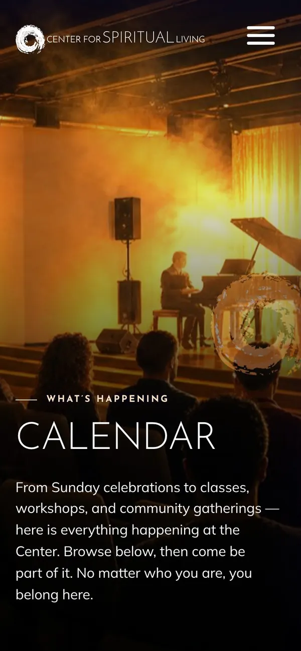Center for Spiritual Living: m calendar screen