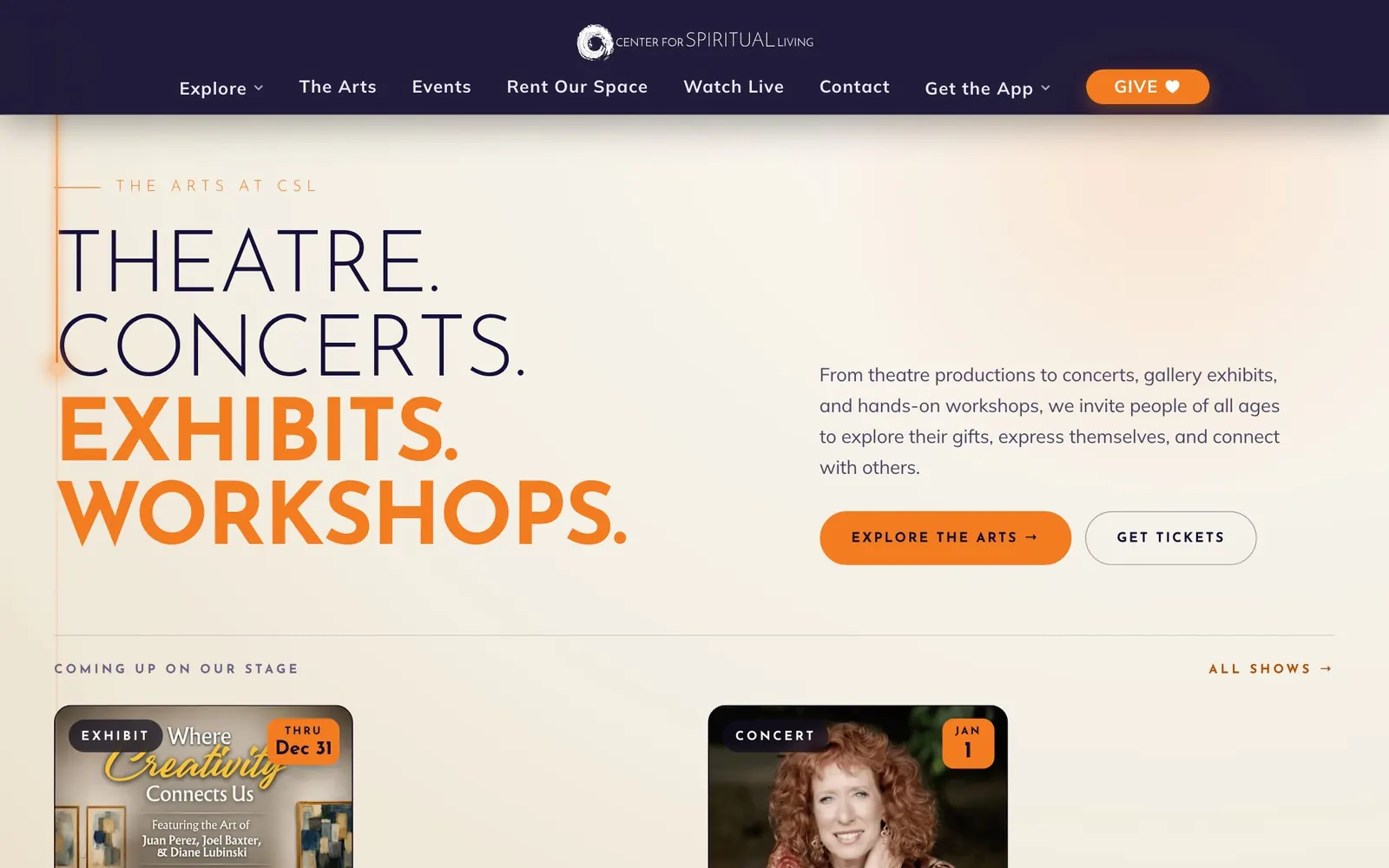 Center for Spiritual Living: theatre screen