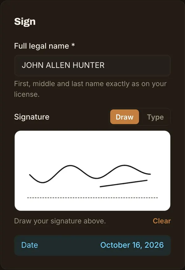 HuntReserve: reg4 screen