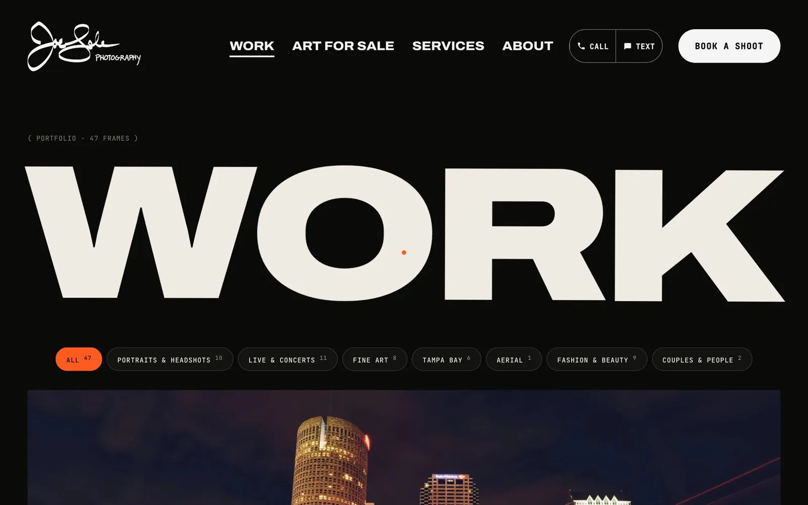 Joe Sale Photography: work screen