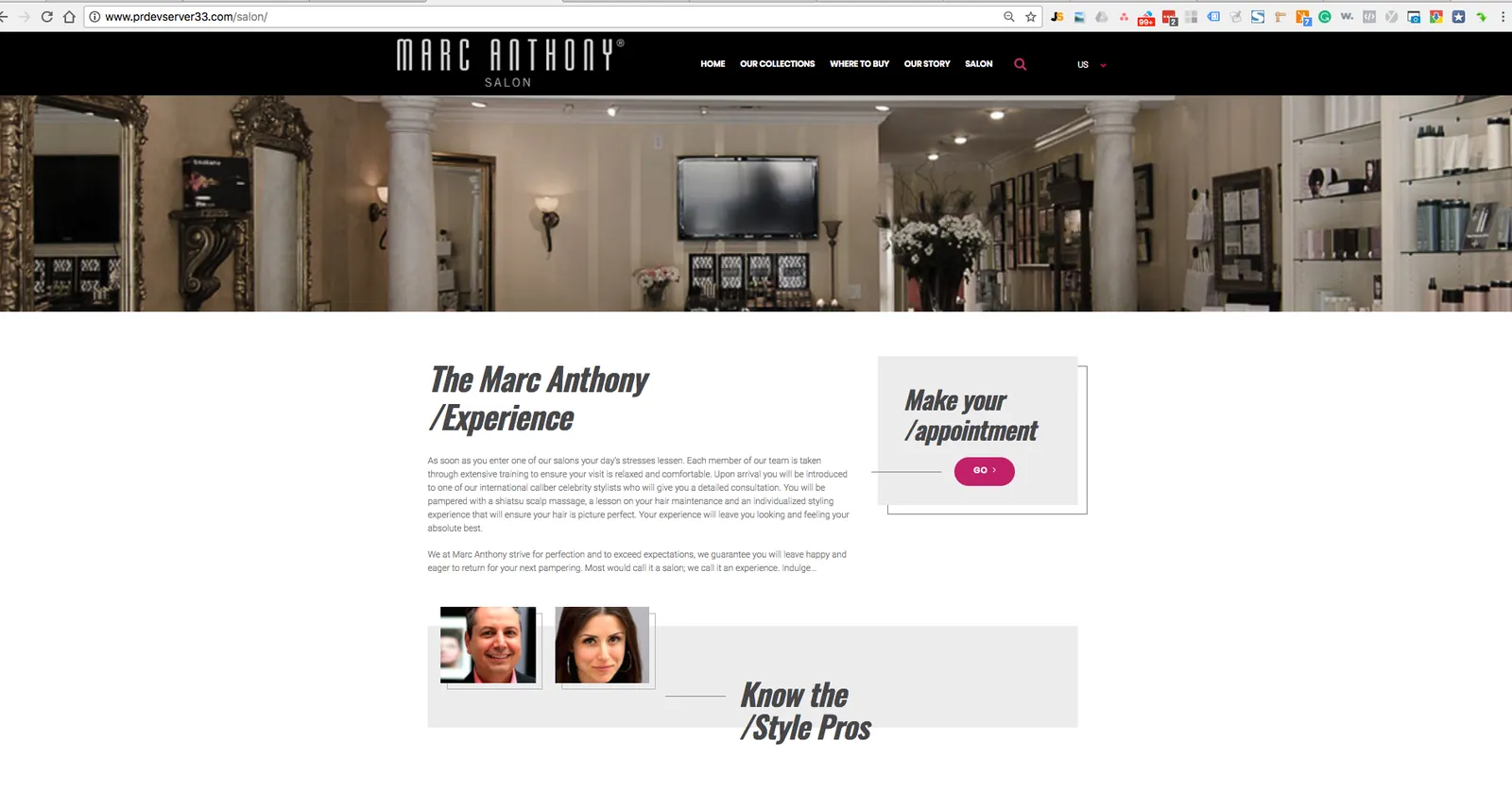 Marc Anthony True Professional: salon screen