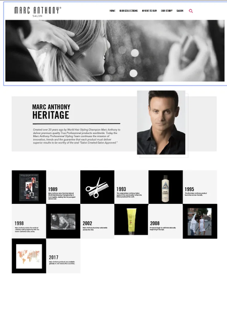 Our Story, in the page layout.