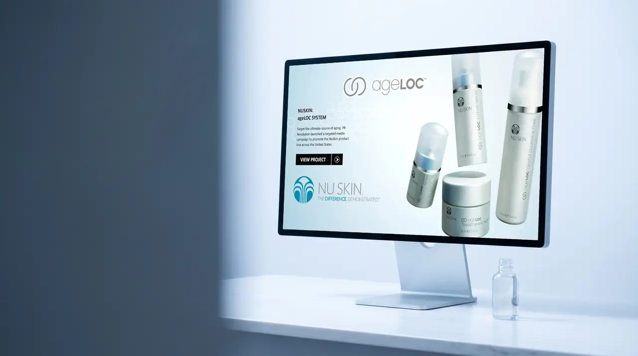 Nu Skin website on a laptop and phone, built by Unified Marketing
