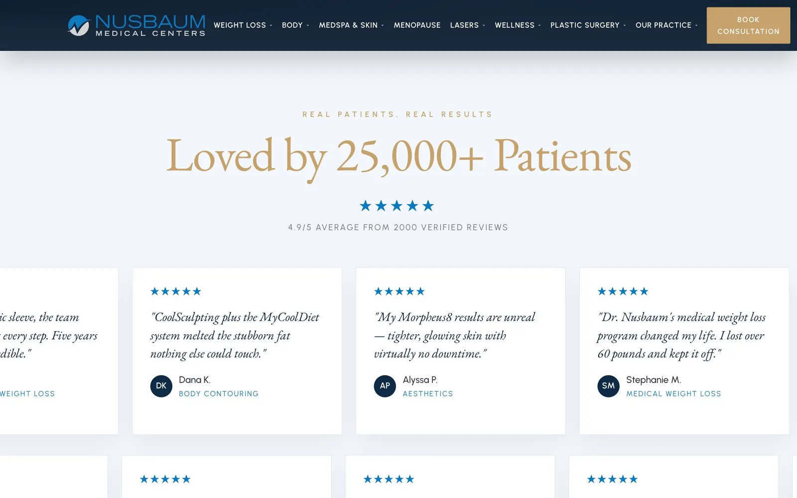 Nusbaum Medical Centers: reviews screen