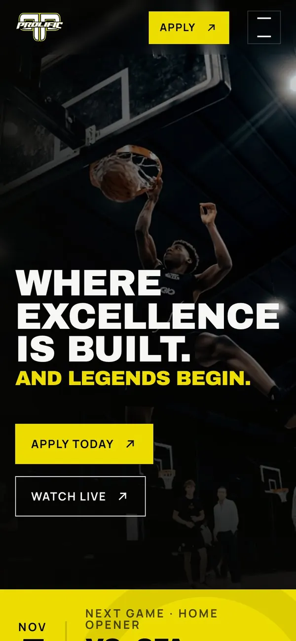Prolific Prep: m home screen