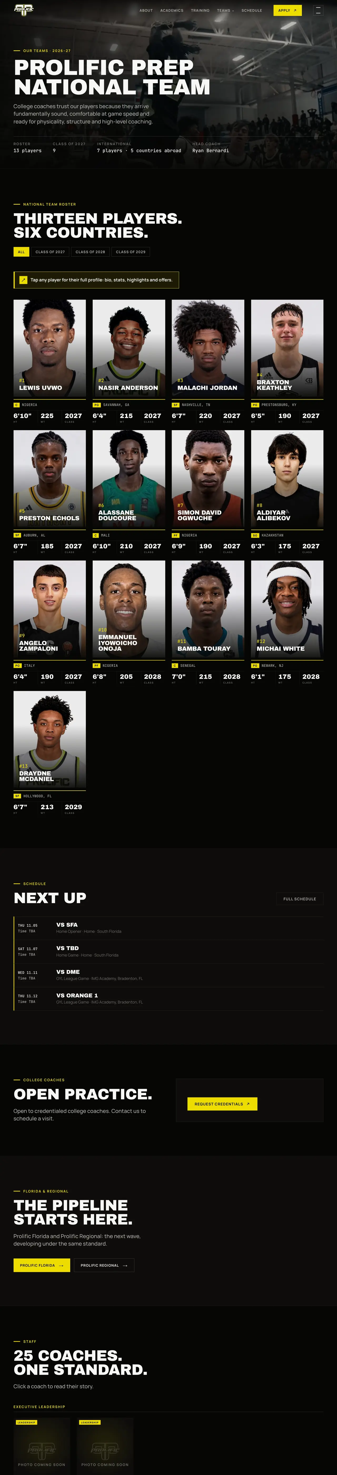 Prolific Prep: national full screen