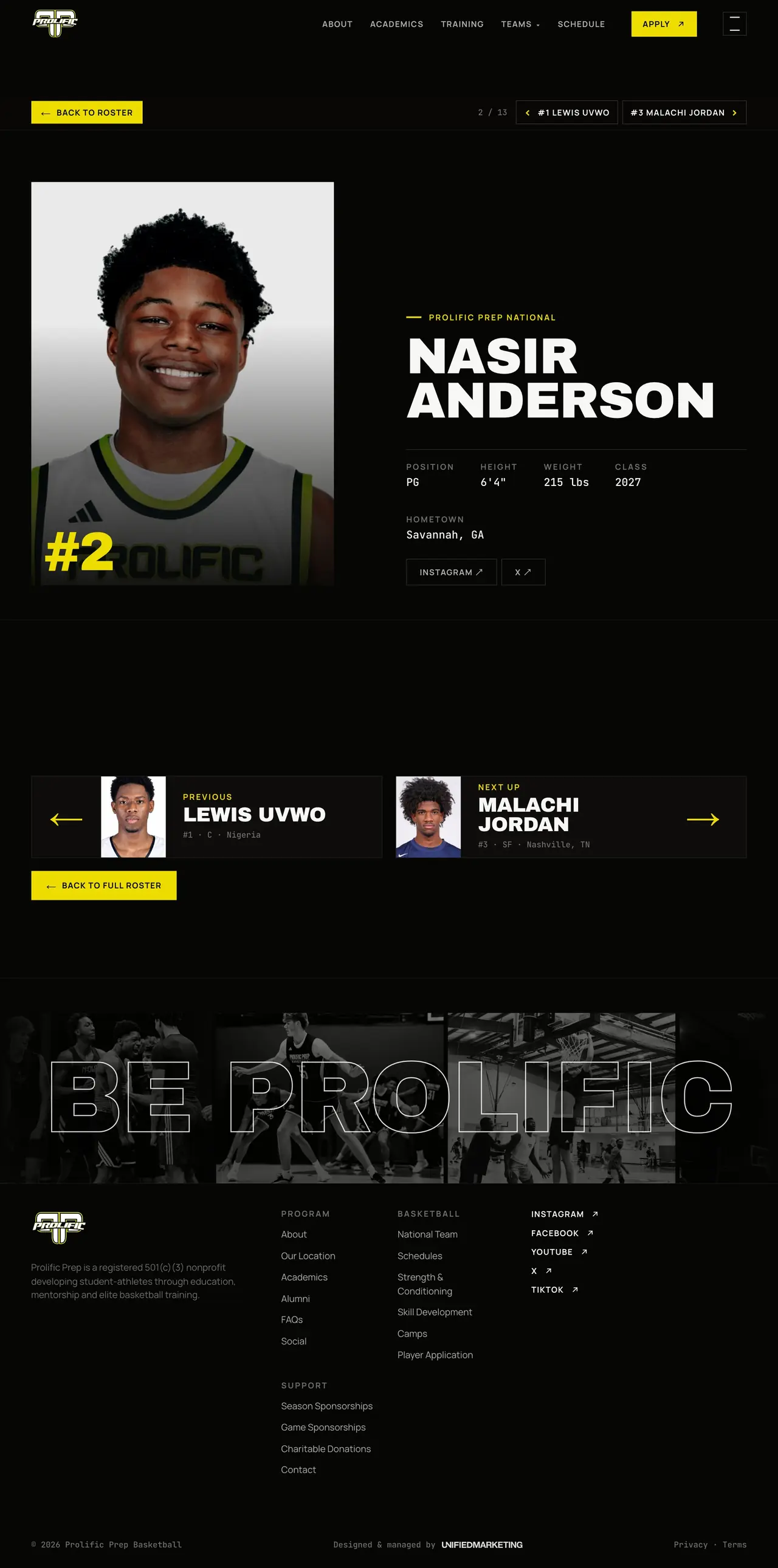 Prolific Prep: player full screen