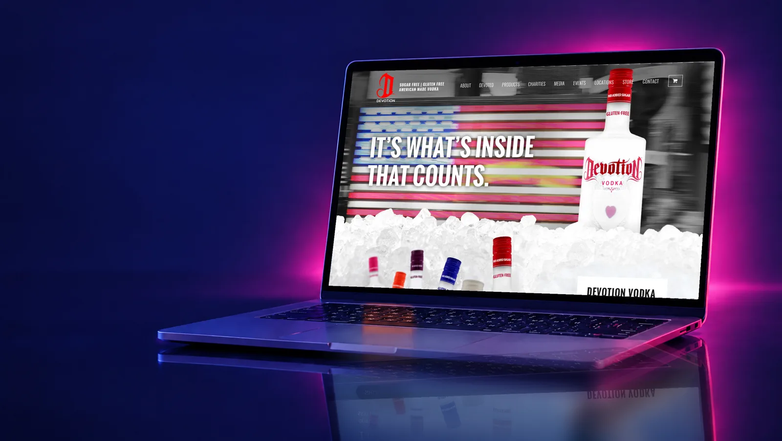 Devotion Vodka website, built by Unified Marketing