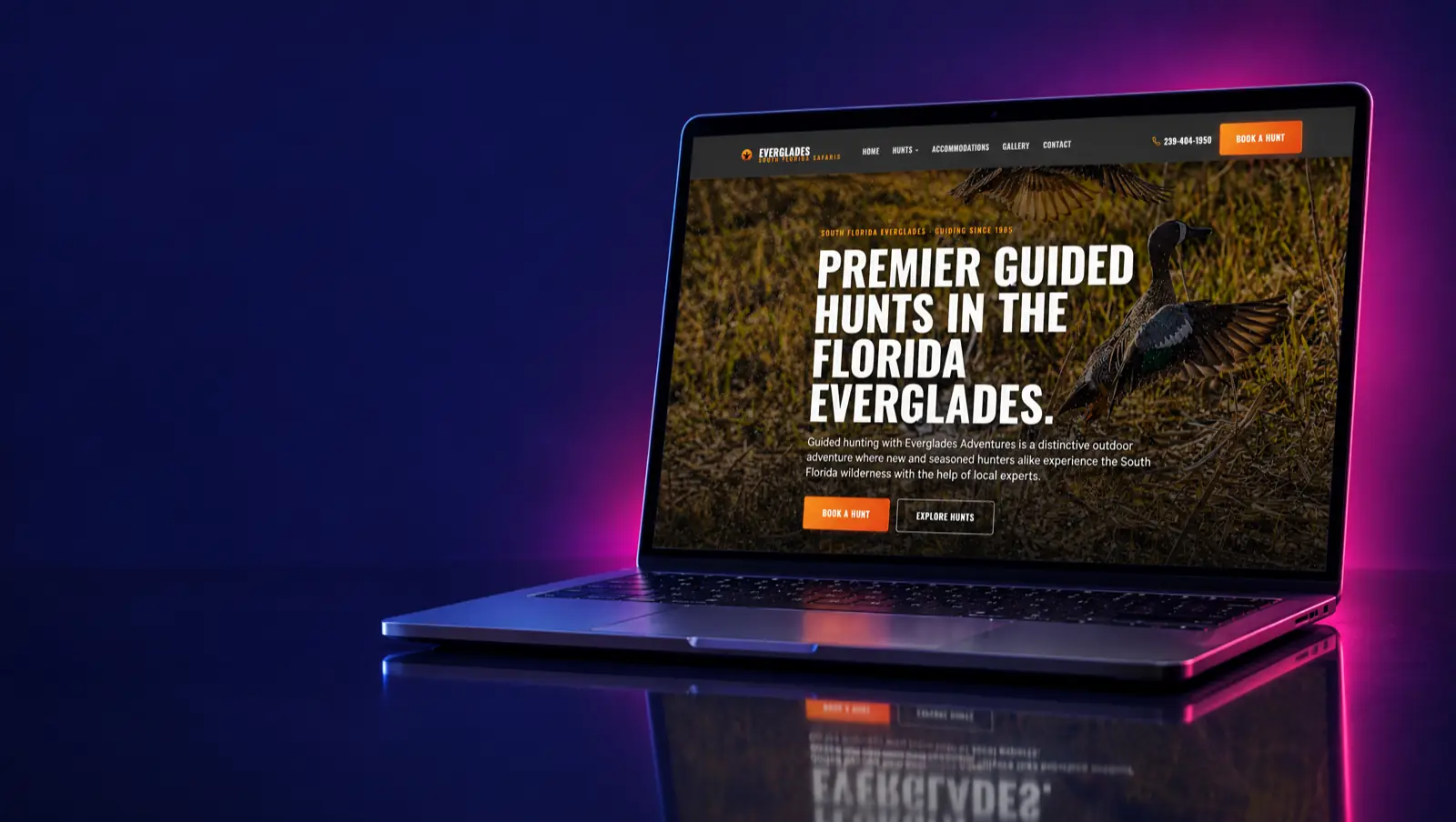 Everglades Adventures website, built by Unified Marketing