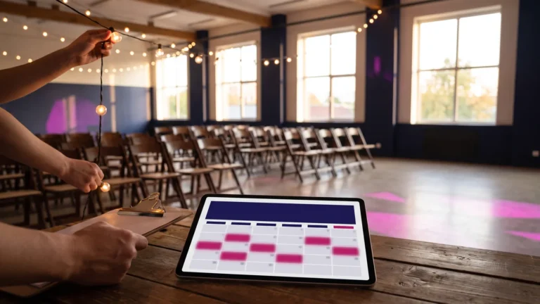 AI for nonprofits: event calendar and volunteer check-in on a tablet at a community center