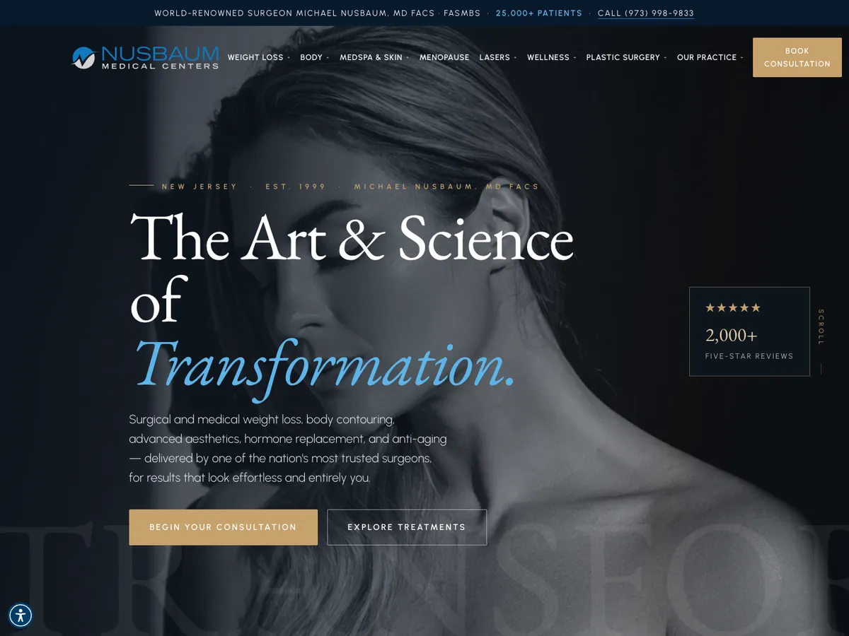 Nusbaum Medical Centers website homepage